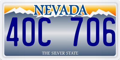 NV license plate 40C706