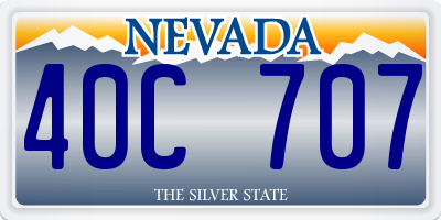NV license plate 40C707