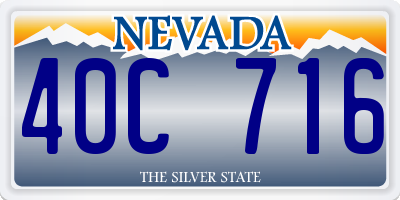 NV license plate 40C716