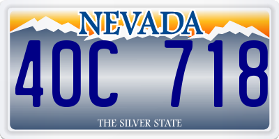 NV license plate 40C718