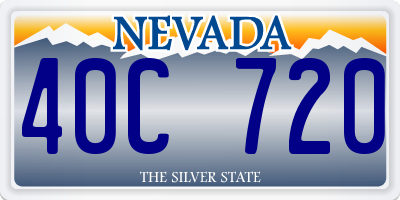 NV license plate 40C720