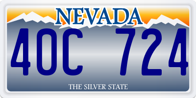 NV license plate 40C724