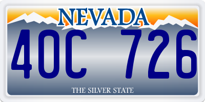 NV license plate 40C726