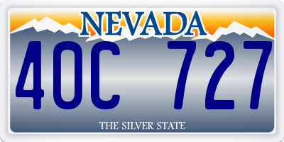 NV license plate 40C727