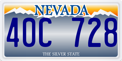NV license plate 40C728
