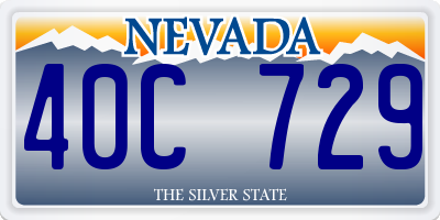 NV license plate 40C729