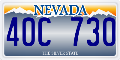 NV license plate 40C730