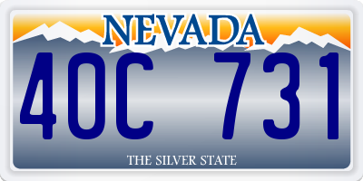NV license plate 40C731