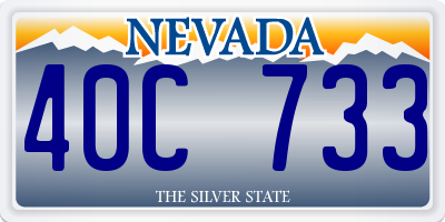 NV license plate 40C733