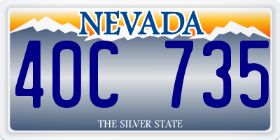 NV license plate 40C735