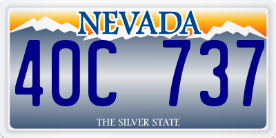 NV license plate 40C737