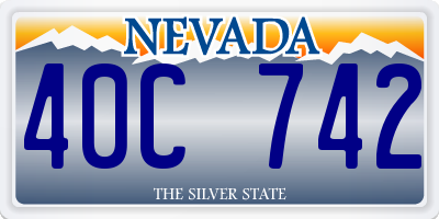 NV license plate 40C742