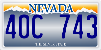 NV license plate 40C743