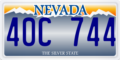 NV license plate 40C744