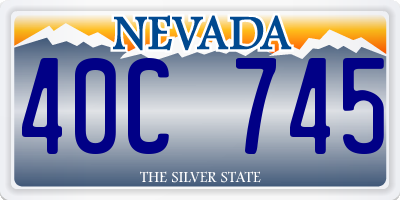NV license plate 40C745