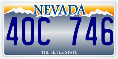 NV license plate 40C746