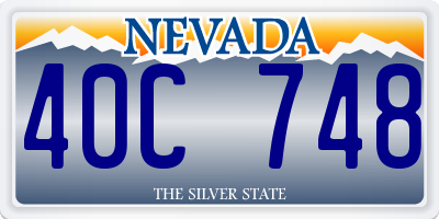 NV license plate 40C748