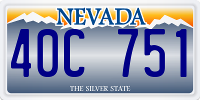 NV license plate 40C751