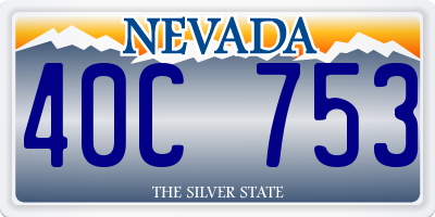 NV license plate 40C753