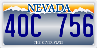 NV license plate 40C756