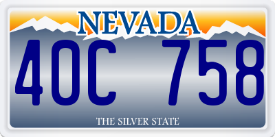 NV license plate 40C758