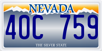 NV license plate 40C759