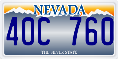 NV license plate 40C760