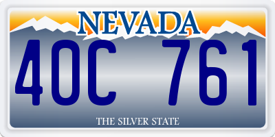 NV license plate 40C761