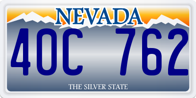 NV license plate 40C762
