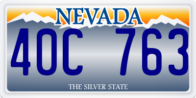 NV license plate 40C763