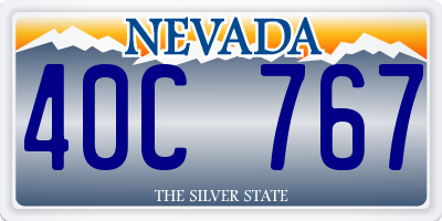 NV license plate 40C767