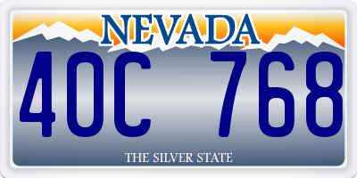 NV license plate 40C768