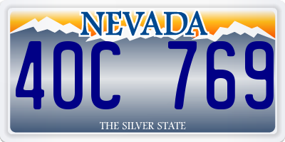 NV license plate 40C769