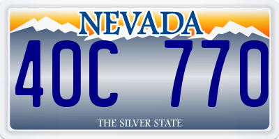 NV license plate 40C770