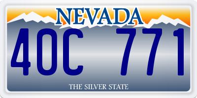 NV license plate 40C771
