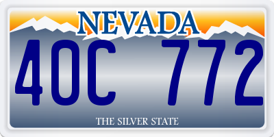 NV license plate 40C772