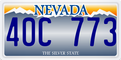 NV license plate 40C773