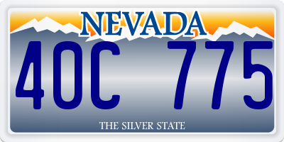 NV license plate 40C775