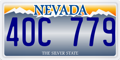 NV license plate 40C779