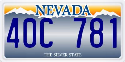 NV license plate 40C781