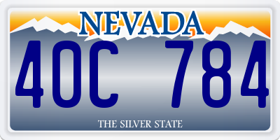 NV license plate 40C784