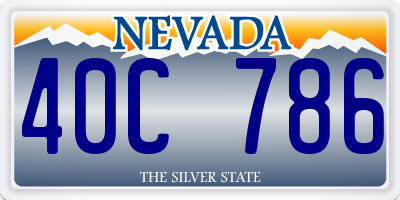 NV license plate 40C786