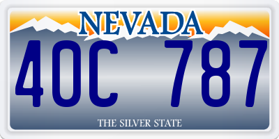 NV license plate 40C787