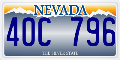 NV license plate 40C796