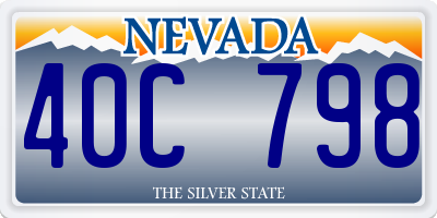 NV license plate 40C798