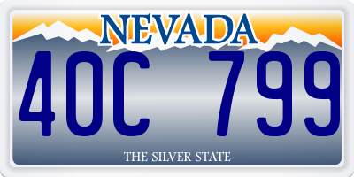 NV license plate 40C799