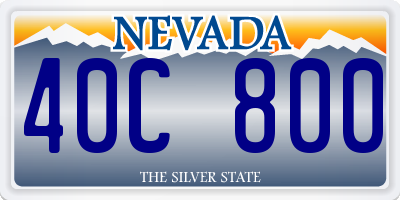NV license plate 40C800