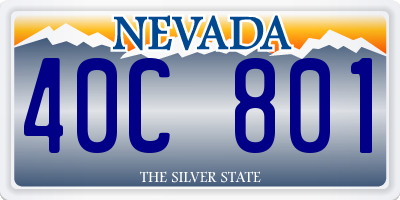 NV license plate 40C801