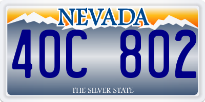 NV license plate 40C802