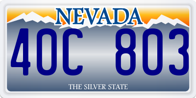 NV license plate 40C803